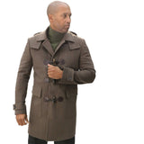 A man in a Sartore Duffel Coat is posing for a photo.