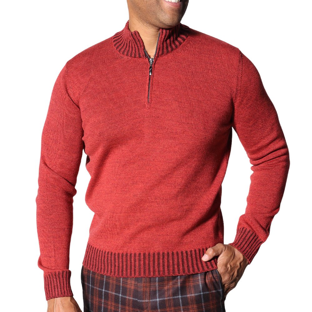 Zip Mock Neck Sweater