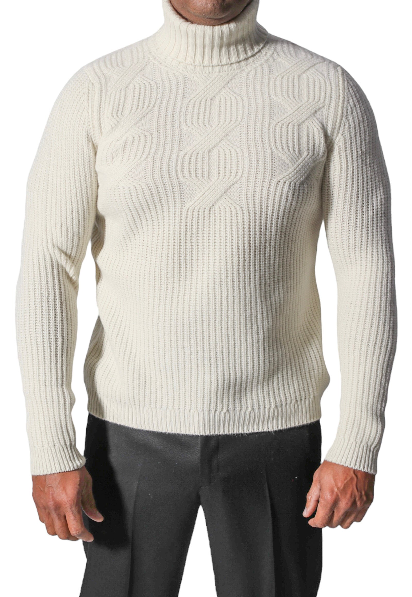 Lorenzoni Cashmere Cable Knit Turtleneck