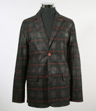 Plaid Leather Blazer