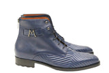 A fashionable pair of Blue Quilted Leather Mezlan boots.