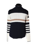 Impulso Navy Striped Cable Knit Sweater